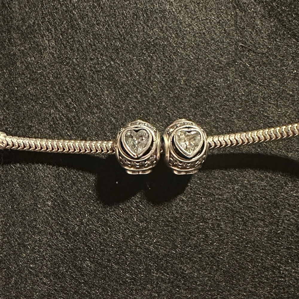 2 Triple Heart Charms